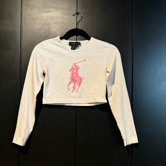 RALPH LAUREN Women’s Long Sleeve Crop Top - Picture 3 of 3